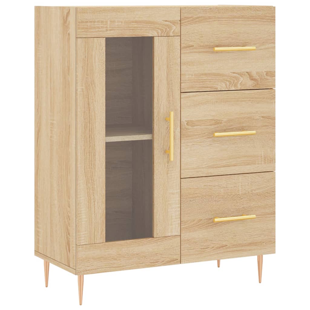 Sideboard aus Sonoma-Eiche, 69,5 x 34 x 90 cm, Holzwerkstoff