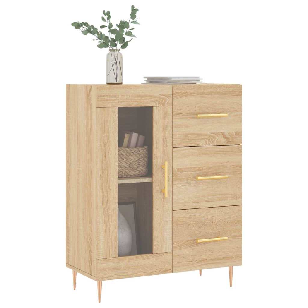 Sideboard aus Sonoma-Eiche, 69,5 x 34 x 90 cm, Holzwerkstoff