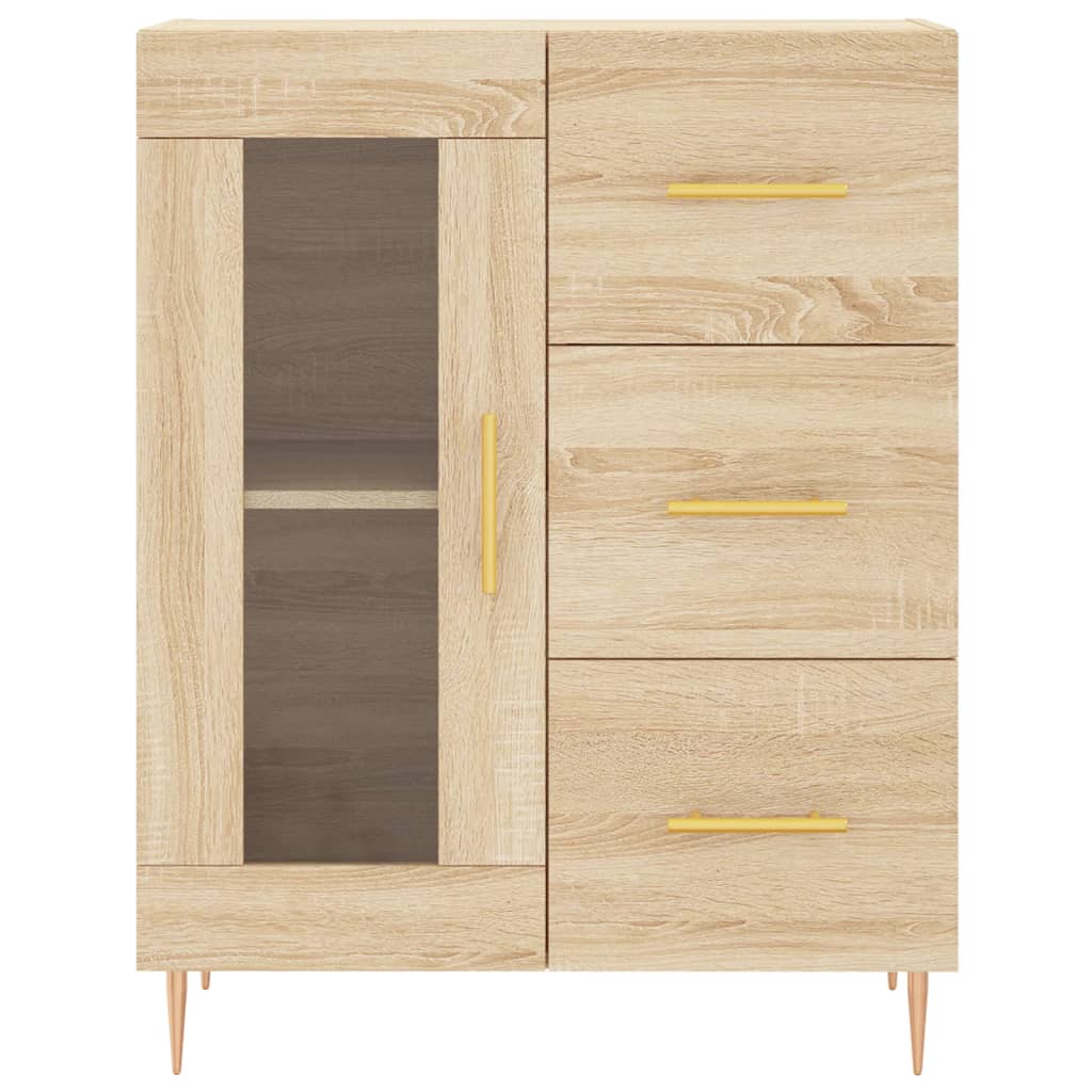 Sideboard aus Sonoma-Eiche, 69,5 x 34 x 90 cm, Holzwerkstoff