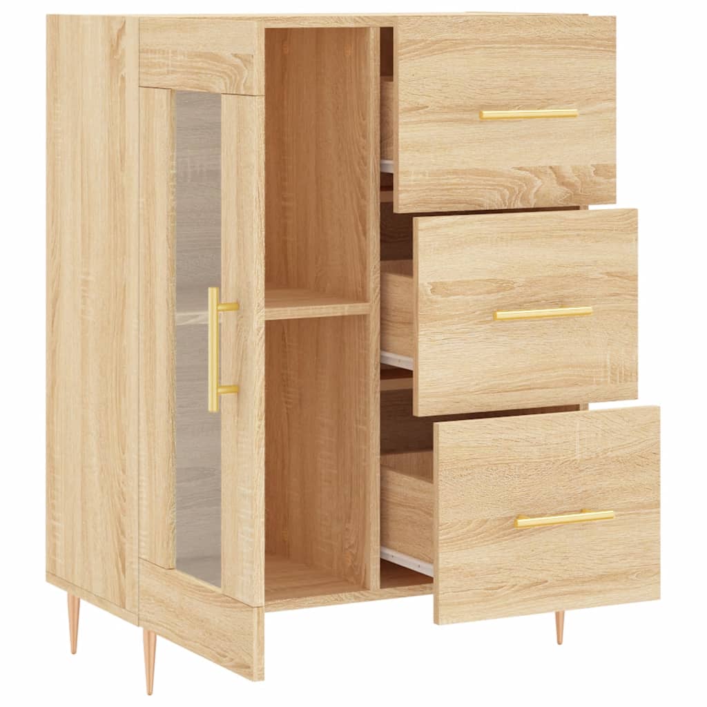 Buffet chêne sonoma 69,5x34x90 cm bois d'ingénierie