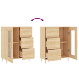 Buffet chêne sonoma 69,5x34x90 cm bois d'ingénierie