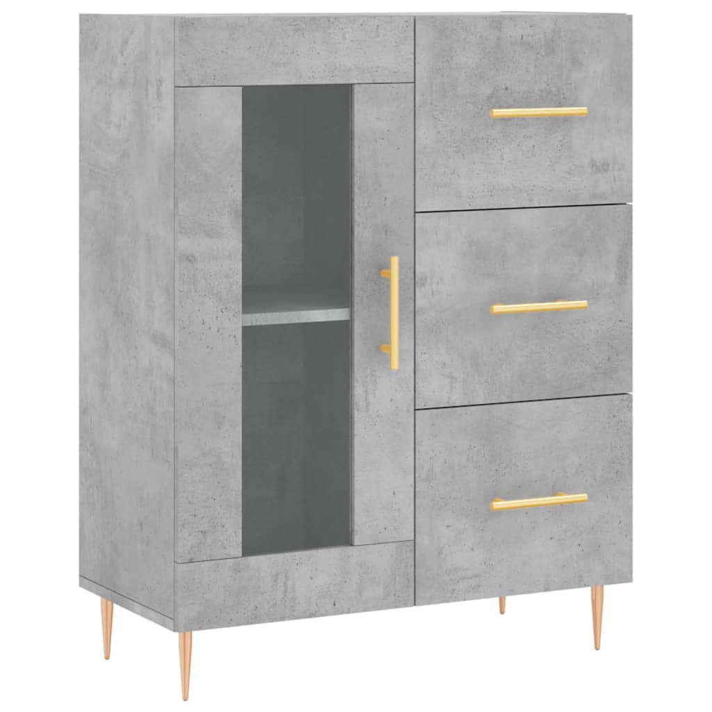 Betongraues Sideboard 69,5 x 34 x 90 cm, Holzwerkstoff