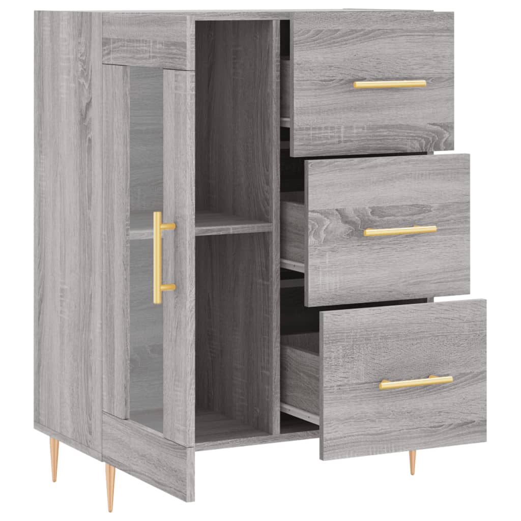 Sonoma graues Sideboard 69,5 x 34 x 90 cm, Holzwerkstoff