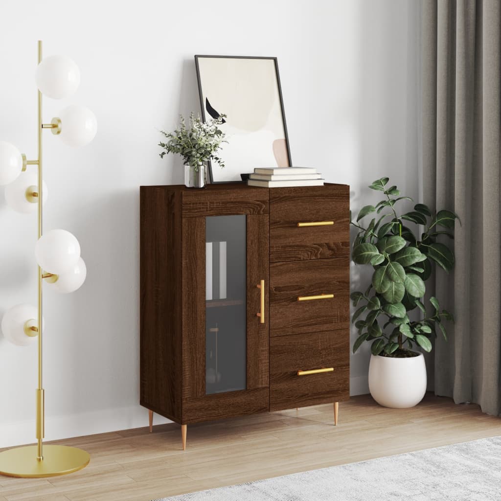 Brown oak sideboard 69.5x34x90 cm engineered wood