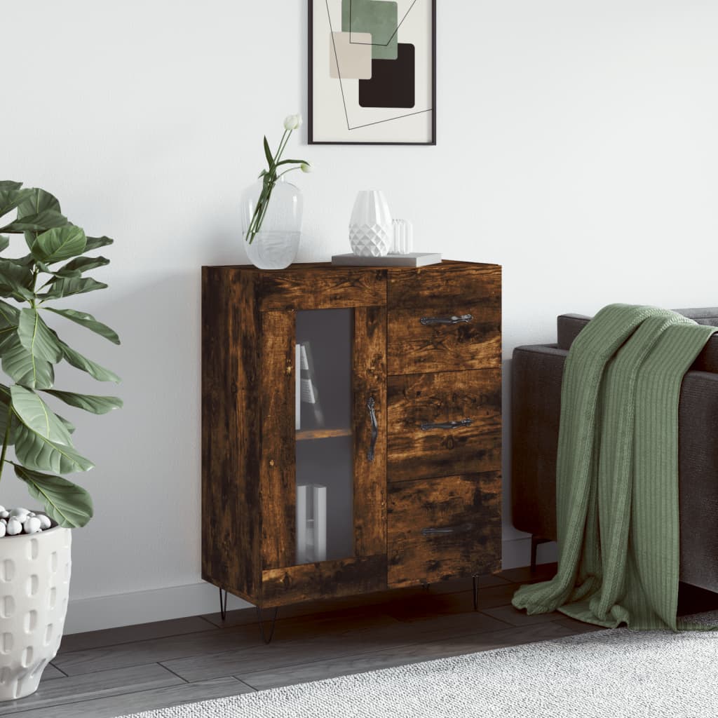 Smoked oak sideboard 69.5x34x90 cm engineered wood