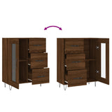 Buffet chêne marron 69,5x34x90 cm bois d'ingénierie