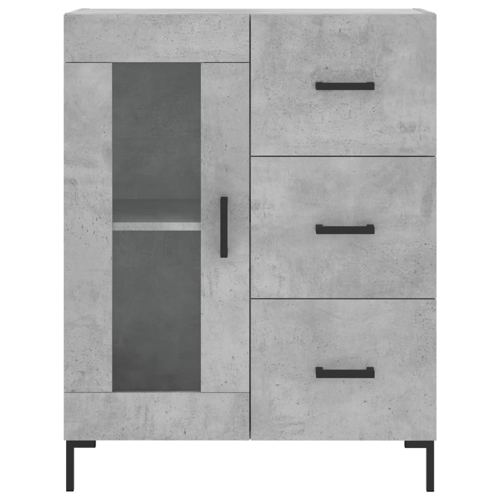 Buffet gris béton 69,5x34x90 cm bois d'ingénierie