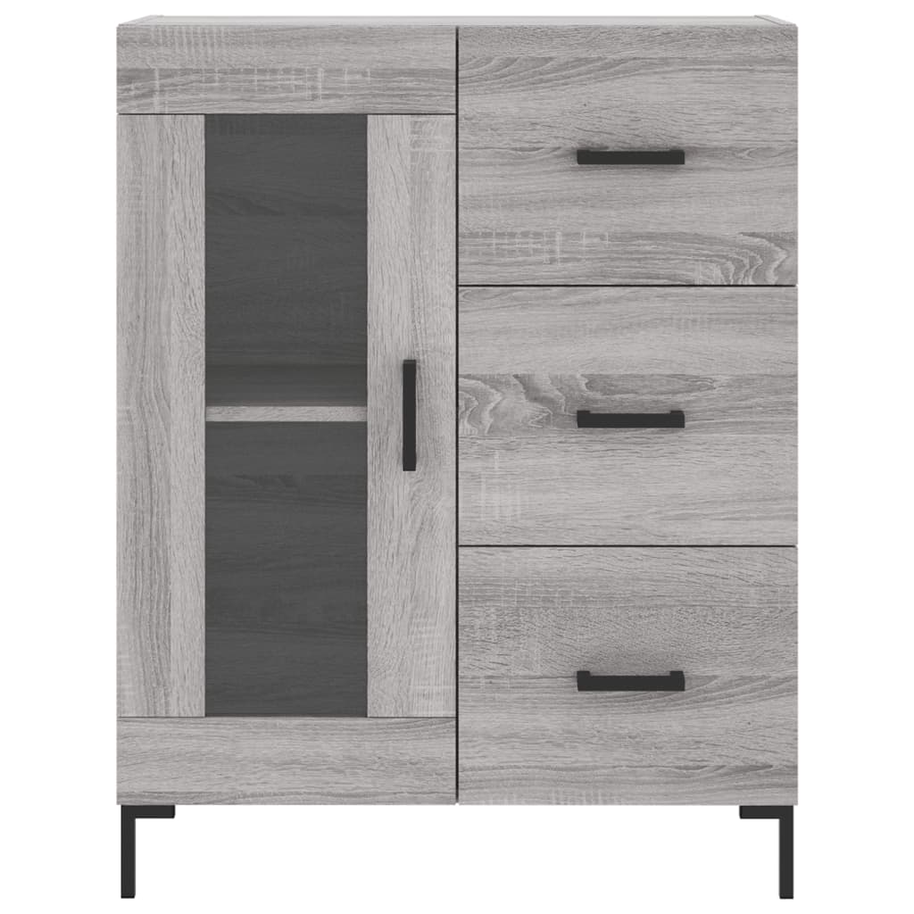 Sonoma graues Sideboard 69,5 x 34 x 90 cm, Holzwerkstoff