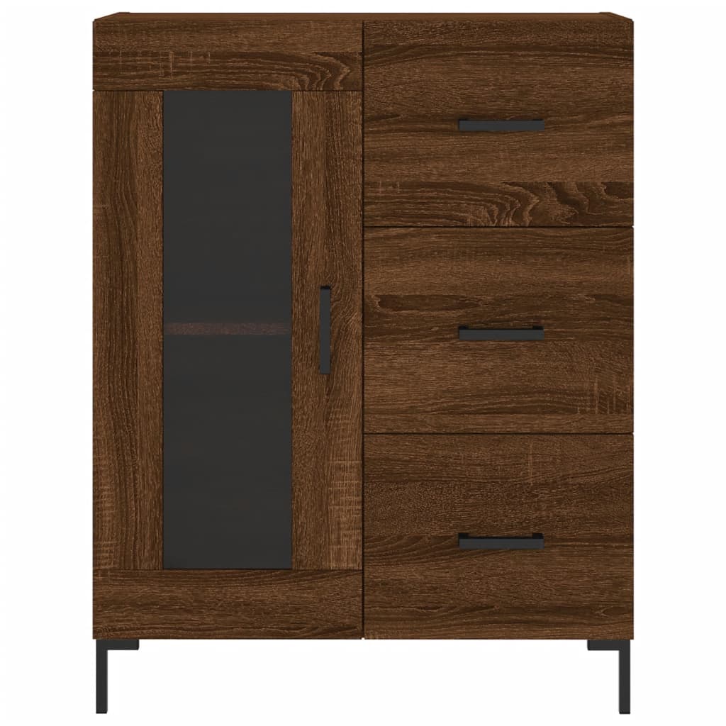 Buffet chêne marron 69,5x34x90 cm bois d'ingénierie