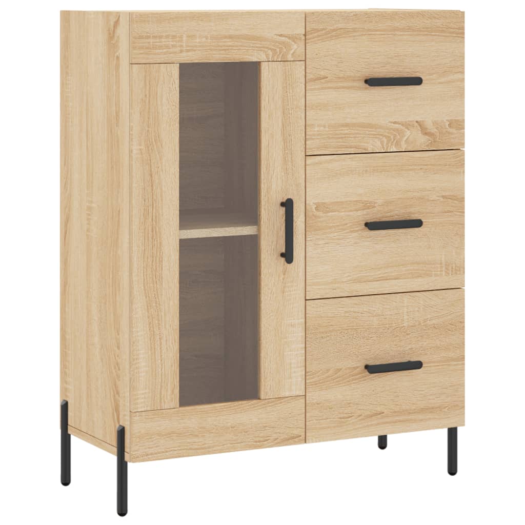 Sideboard aus Sonoma-Eiche, 69,5 x 34 x 90 cm, Holzwerkstoff