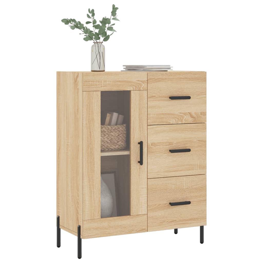 Buffet chêne sonoma 69,5x34x90 cm bois d'ingénierie