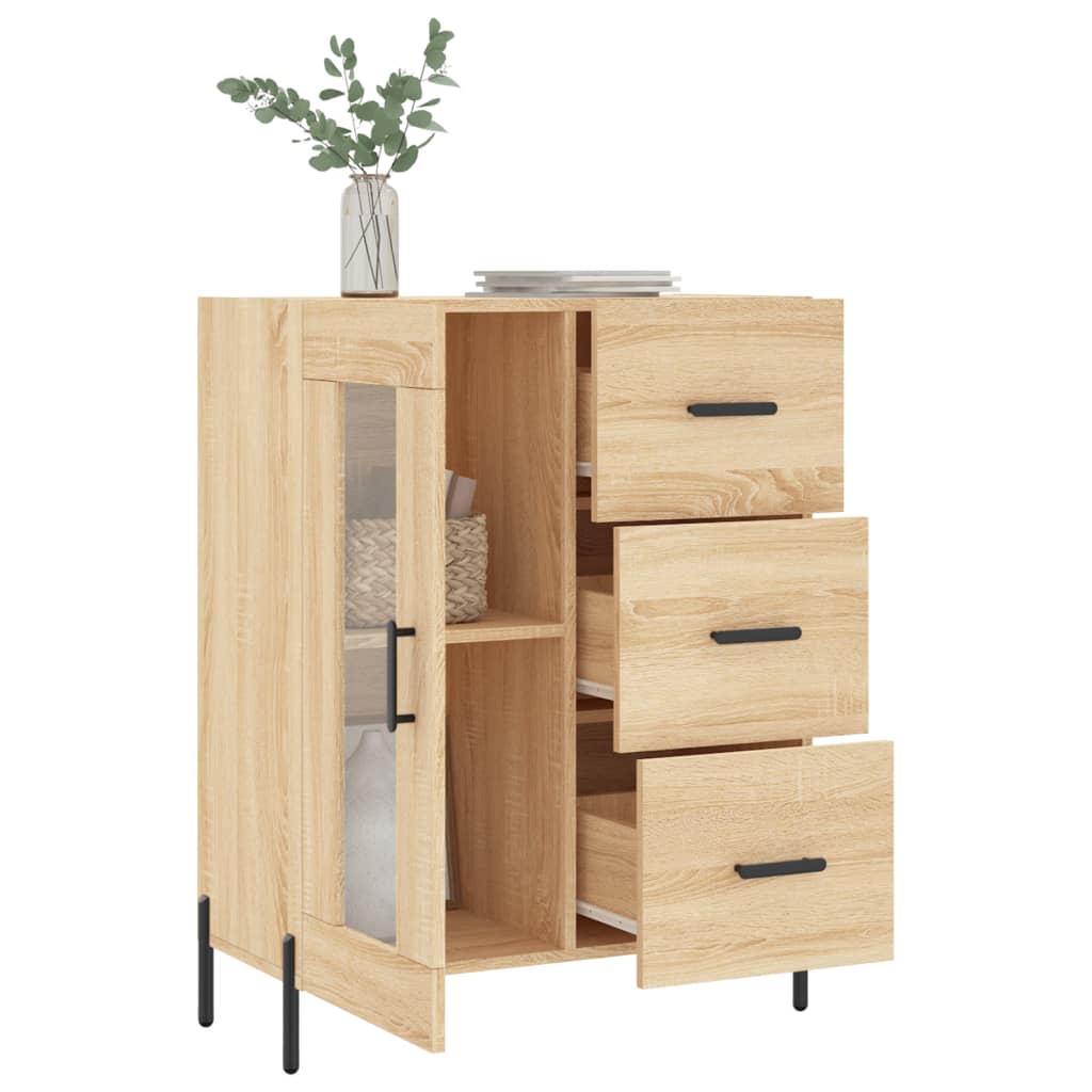 Sideboard aus Sonoma-Eiche, 69,5 x 34 x 90 cm, Holzwerkstoff