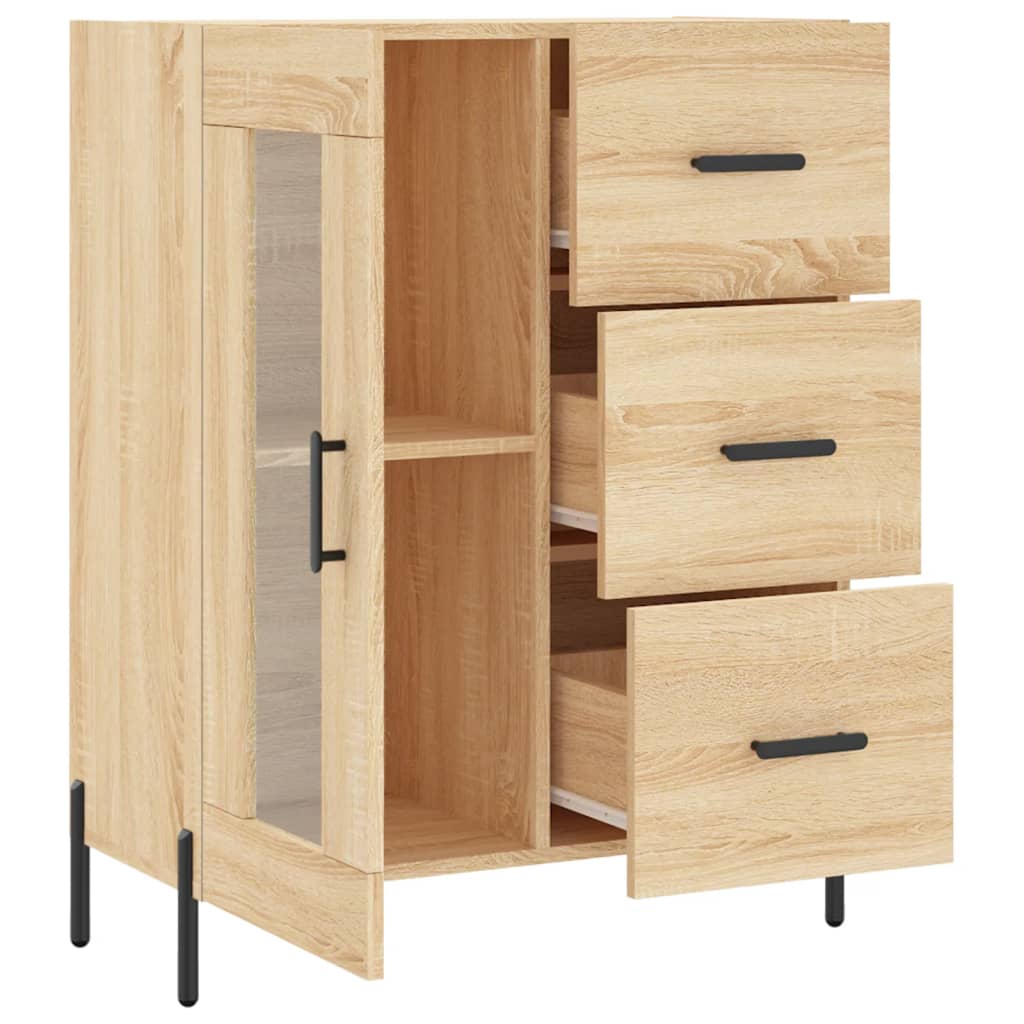 Buffet chêne sonoma 69,5x34x90 cm bois d'ingénierie