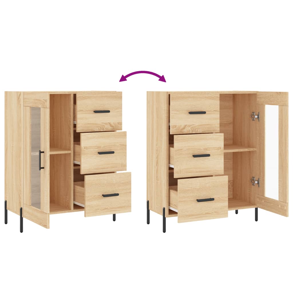 Sideboard aus Sonoma-Eiche, 69,5 x 34 x 90 cm, Holzwerkstoff