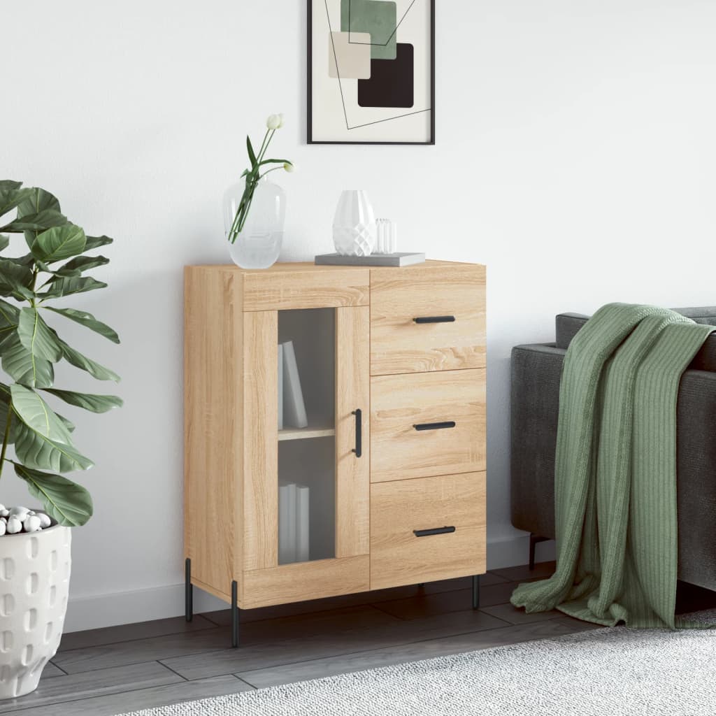 Sideboard aus Sonoma-Eiche, 69,5 x 34 x 90 cm, Holzwerkstoff