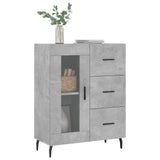 Buffet gris béton 69,5x34x90 cm bois d'ingénierie