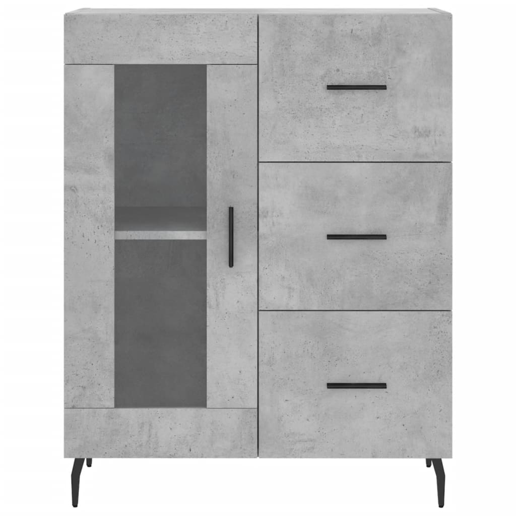 Concrete gray sideboard 69.5x34x90 cm engineered wood