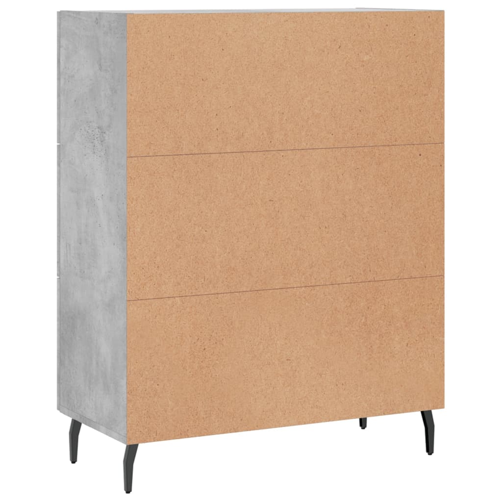 Betongraues Sideboard 69,5 x 34 x 90 cm, Holzwerkstoff