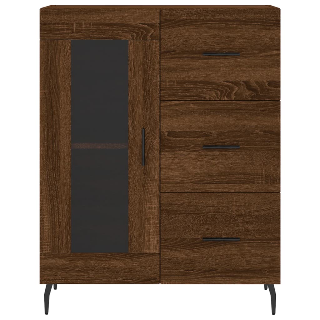 Buffet chêne marron 69,5x34x90 cm bois d'ingénierie