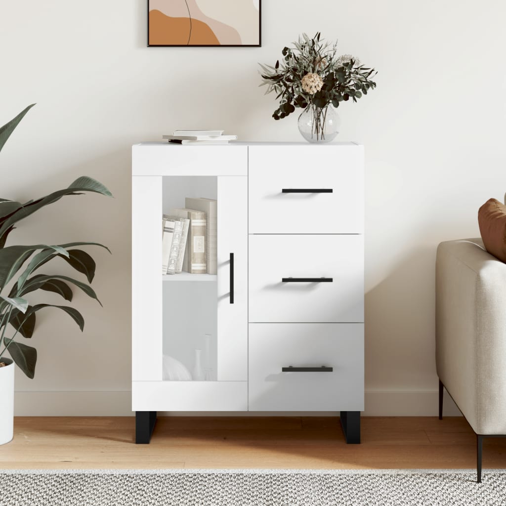 White sideboard 69.5x34x90 cm engineered wood