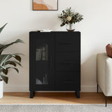 Black sideboard 69.5x34x90 cm engineered wood