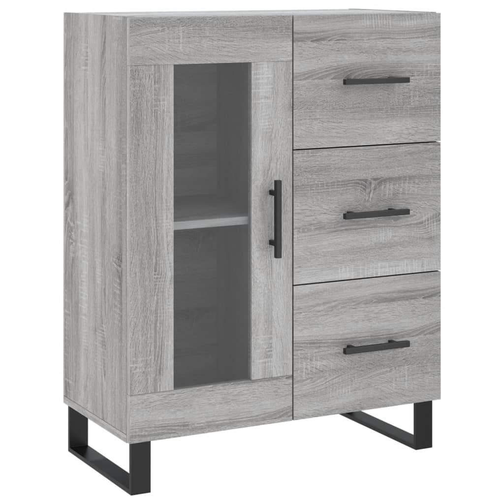 Sonoma graues Sideboard 69,5 x 34 x 90 cm, Holzwerkstoff