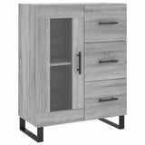 Sonoma graues Sideboard 69,5 x 34 x 90 cm, Holzwerkstoff