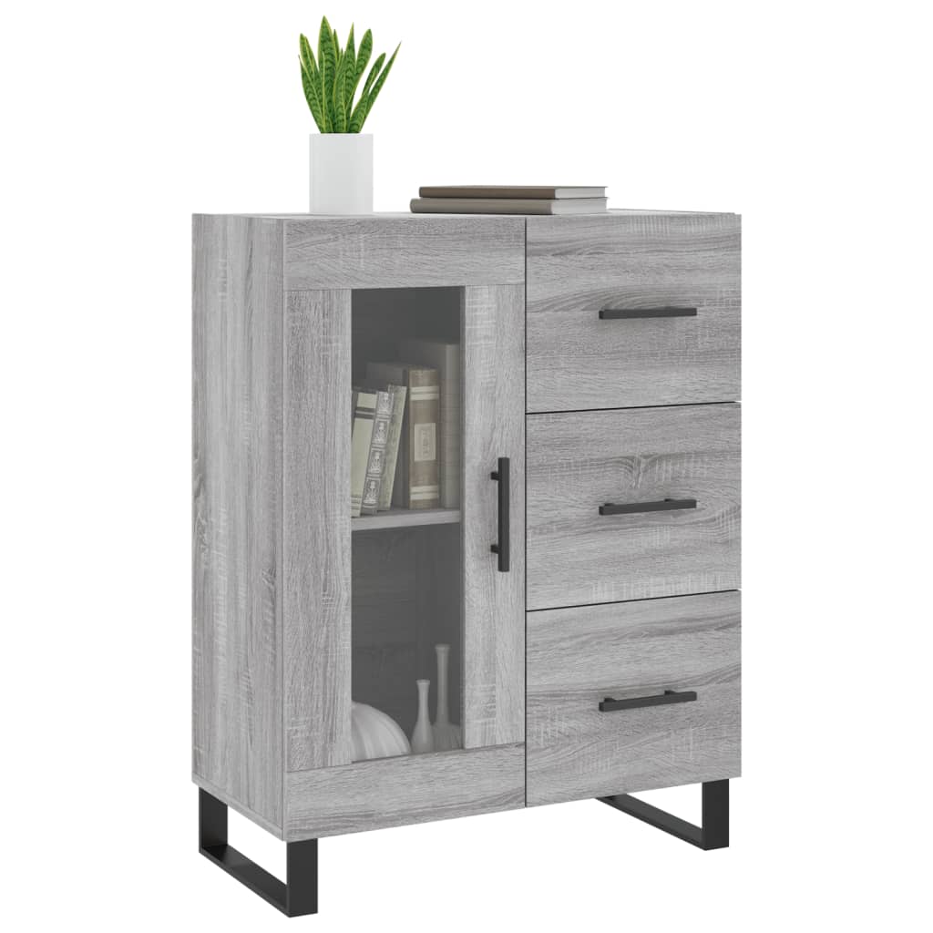 Sonoma graues Sideboard 69,5 x 34 x 90 cm, Holzwerkstoff