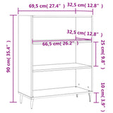 Armoire à étagères blanc 69,5x32,5x90 cm bois d'ingénierie