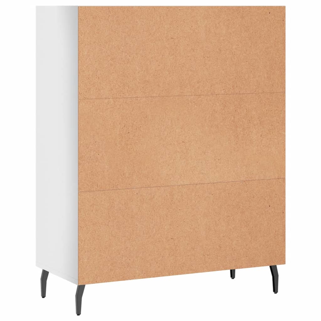 Armoire à étagères blanc brillant 69,5x32,5x90 cm