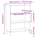 Armoire à étagères blanc brillant 69,5x32,5x90 cm