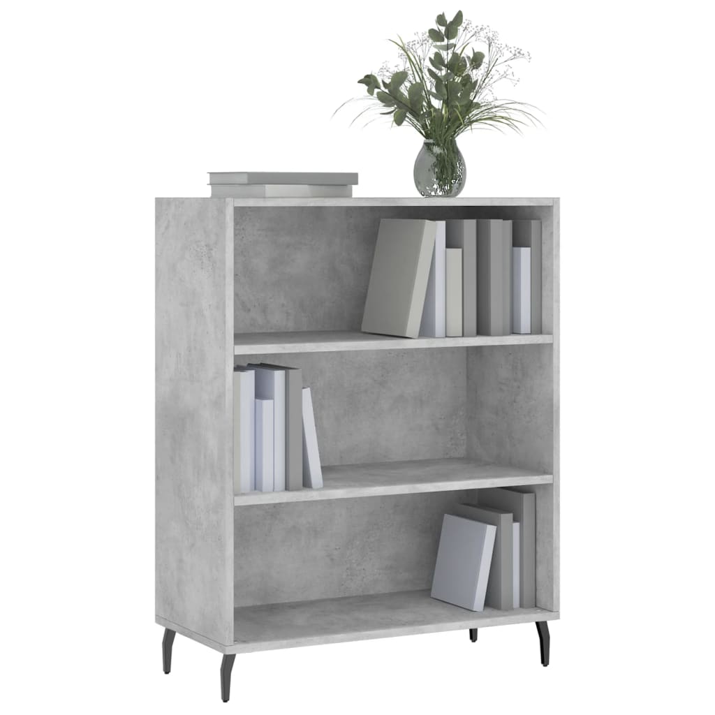 Armoire à étagères gris béton 69,5x32,5x90 cm bois d'ingénierie