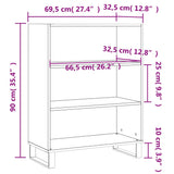 Armoire à étagères blanc 69,5x32,5x90 cm bois d'ingénierie