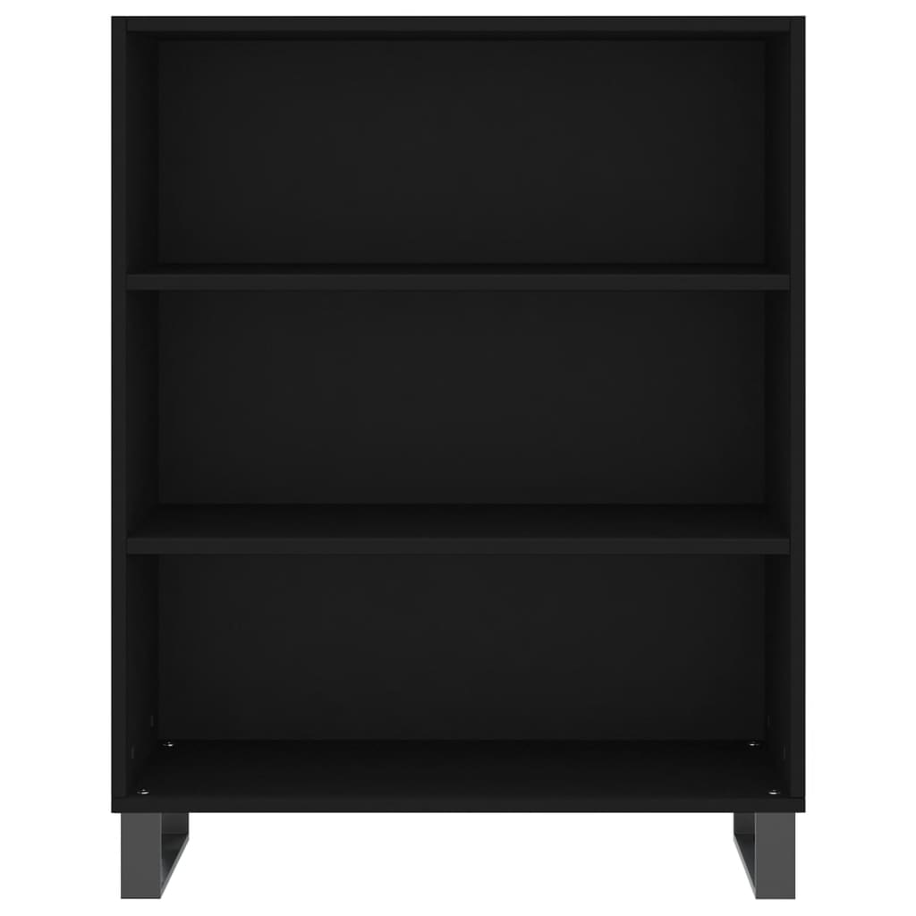 Armoire à étagères noir 69,5x32,5x90 cm bois d'ingénierie