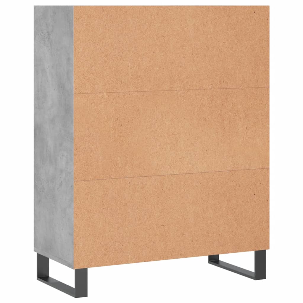 Armoire à étagères gris béton 69,5x32,5x90 cm bois d'ingénierie