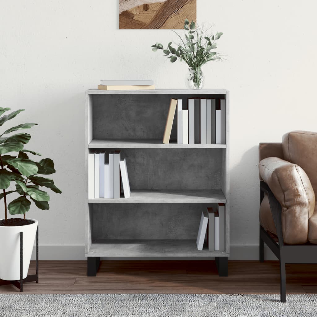 Concrete gray shelving cabinet 69.5x32.5x90 cm engineered wood