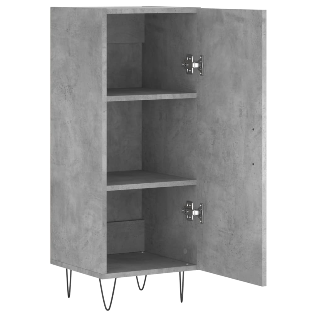 Buffet Gris béton 34,5x34x90 cm Bois d'ingénierie