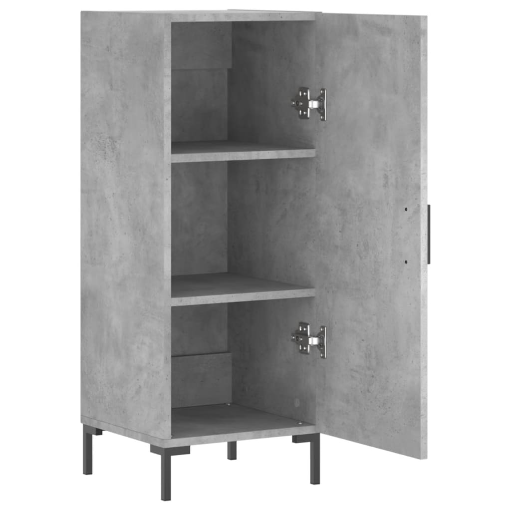 Buffet Gris béton 34,5x34x90 cm Bois d'ingénierie