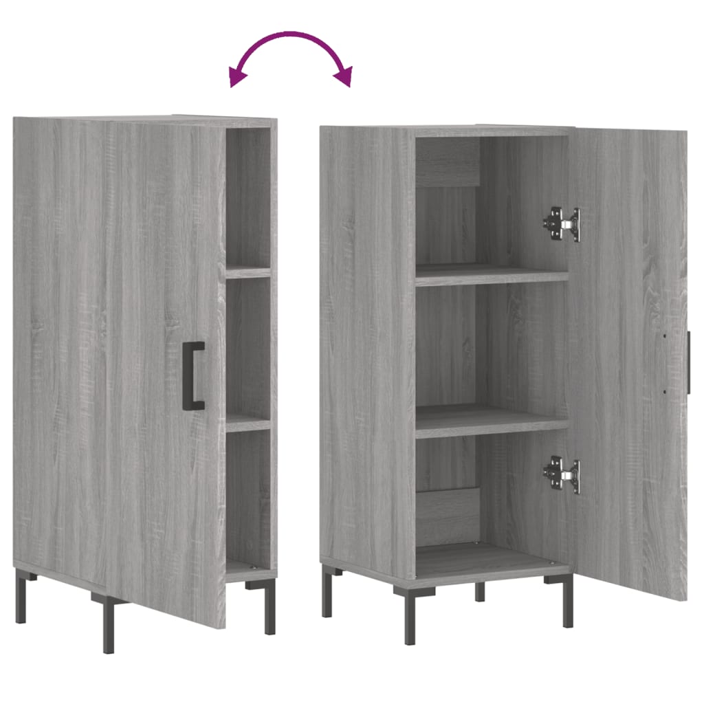 Buffet Sonoma gris 34,5x34x90 cm Bois d'ingénierie