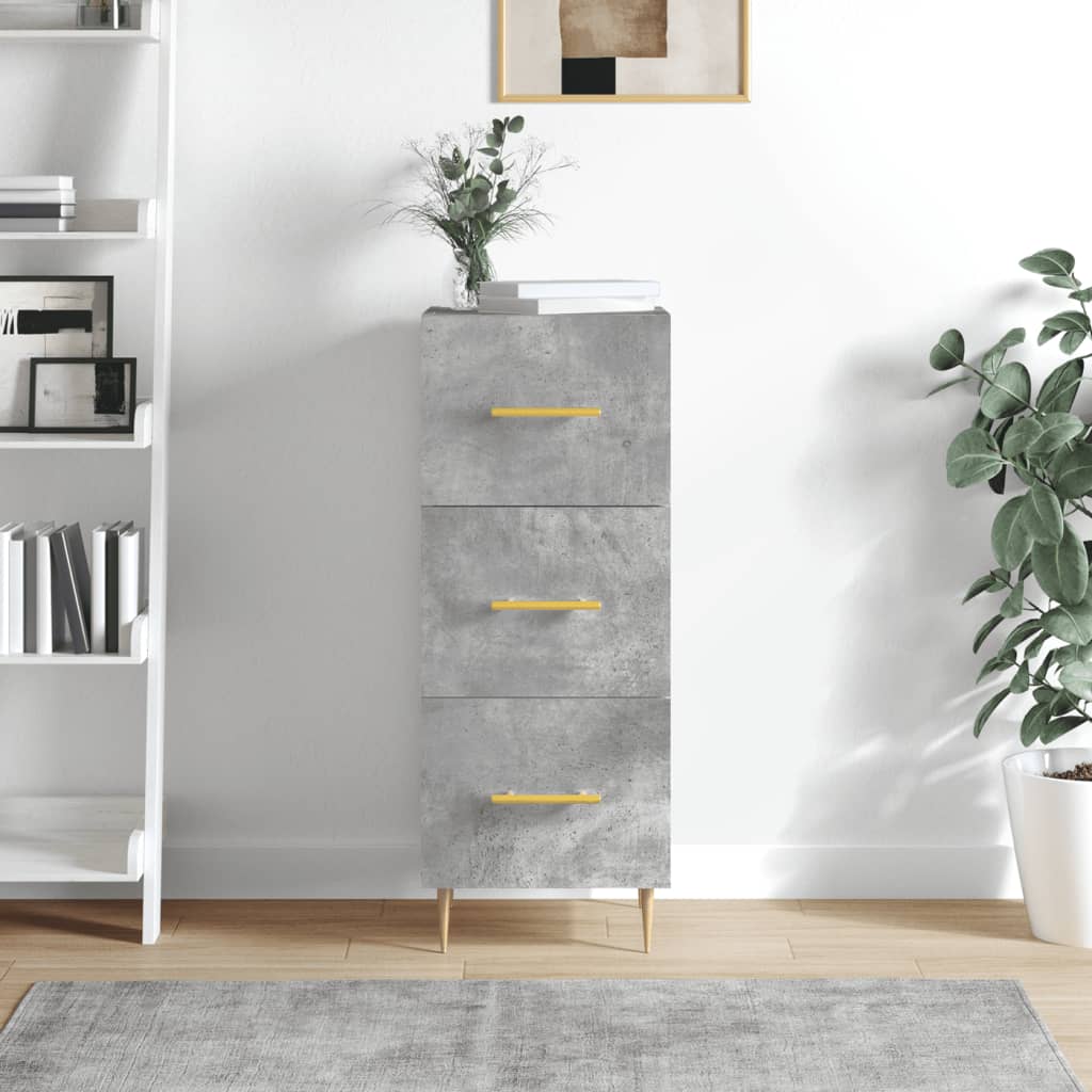 Concrete Grey Sideboard 34.5x34x90 cm Engineered Wood