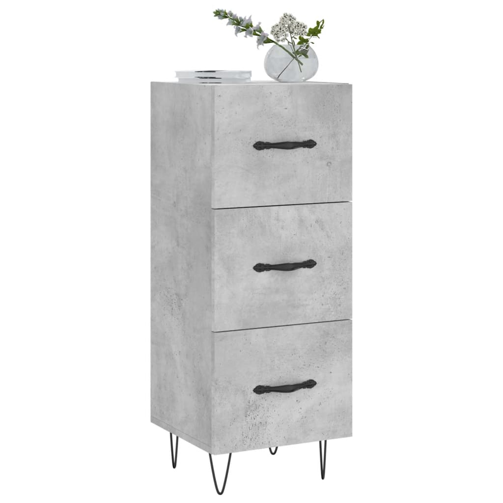 Buffet Gris béton 34,5x34x90 cm Bois d'ingénierie