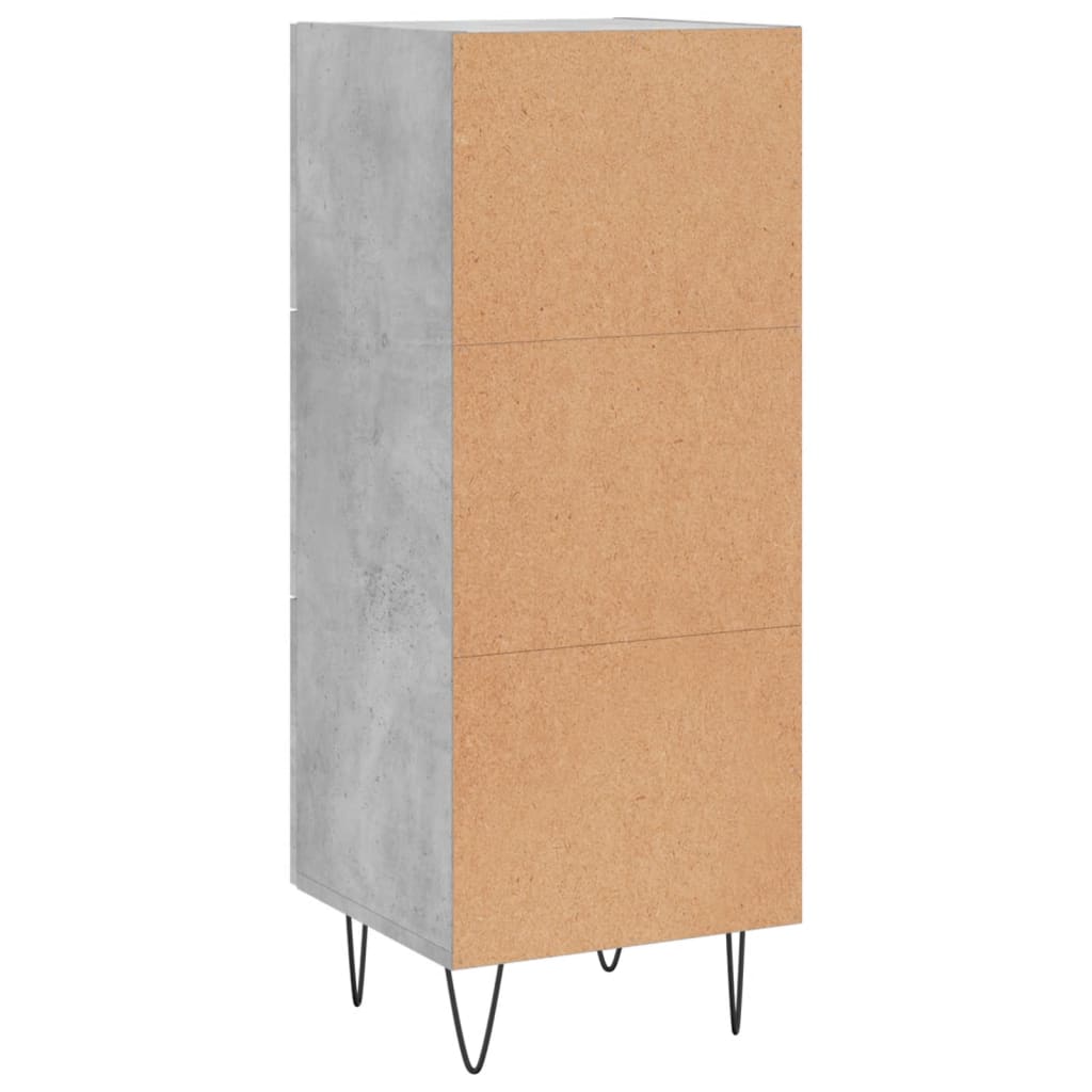 Buffet Gris béton 34,5x34x90 cm Bois d'ingénierie