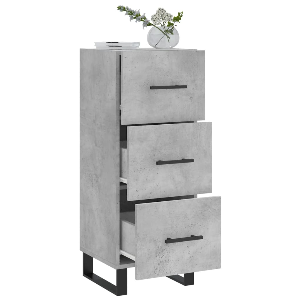 Buffet Gris béton 34,5x34x90 cm Bois d'ingénierie