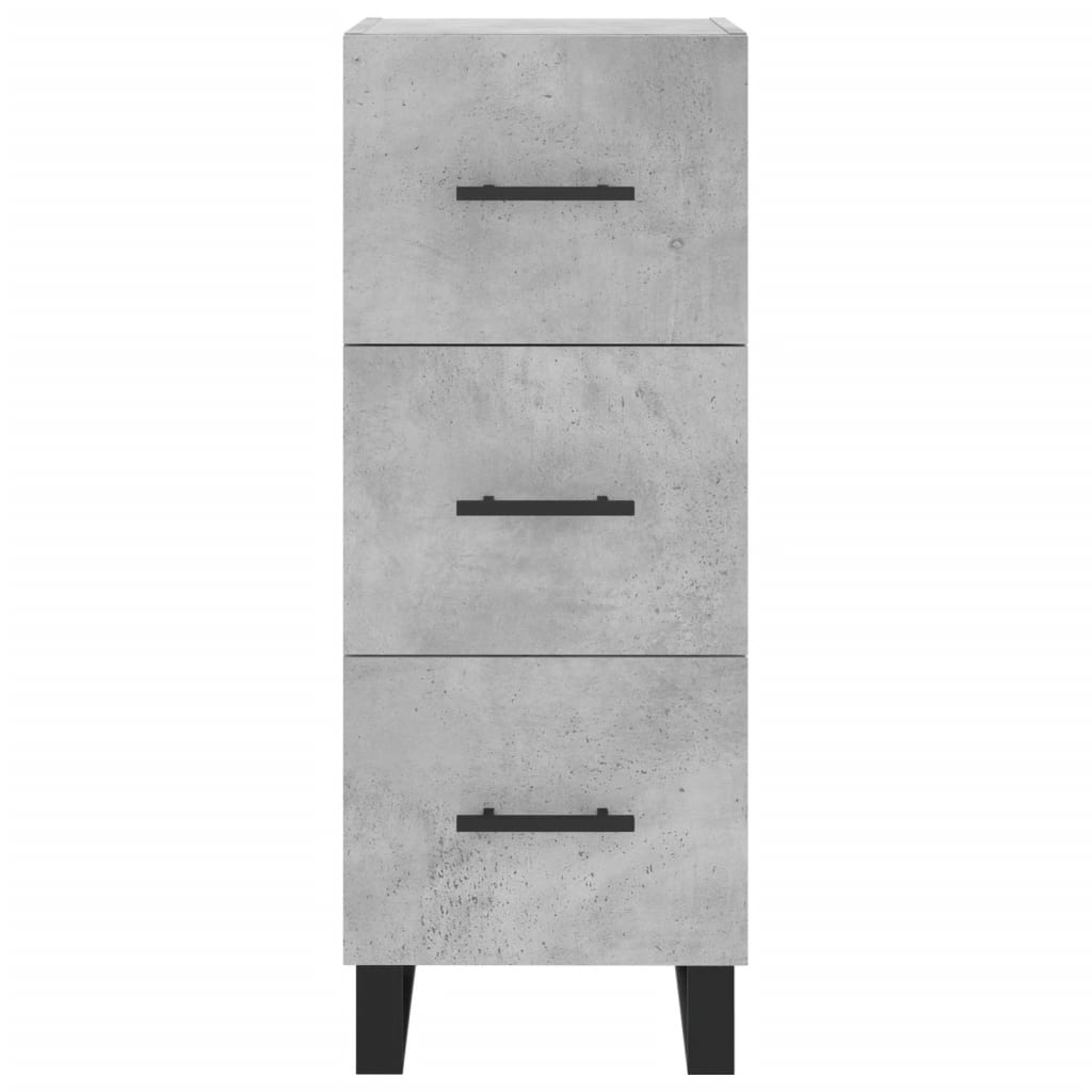 Buffet Gris béton 34,5x34x90 cm Bois d'ingénierie