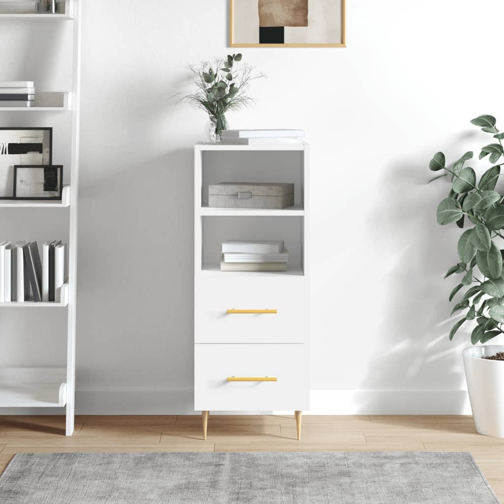 White sideboard 34.5x34x90 cm engineered wood