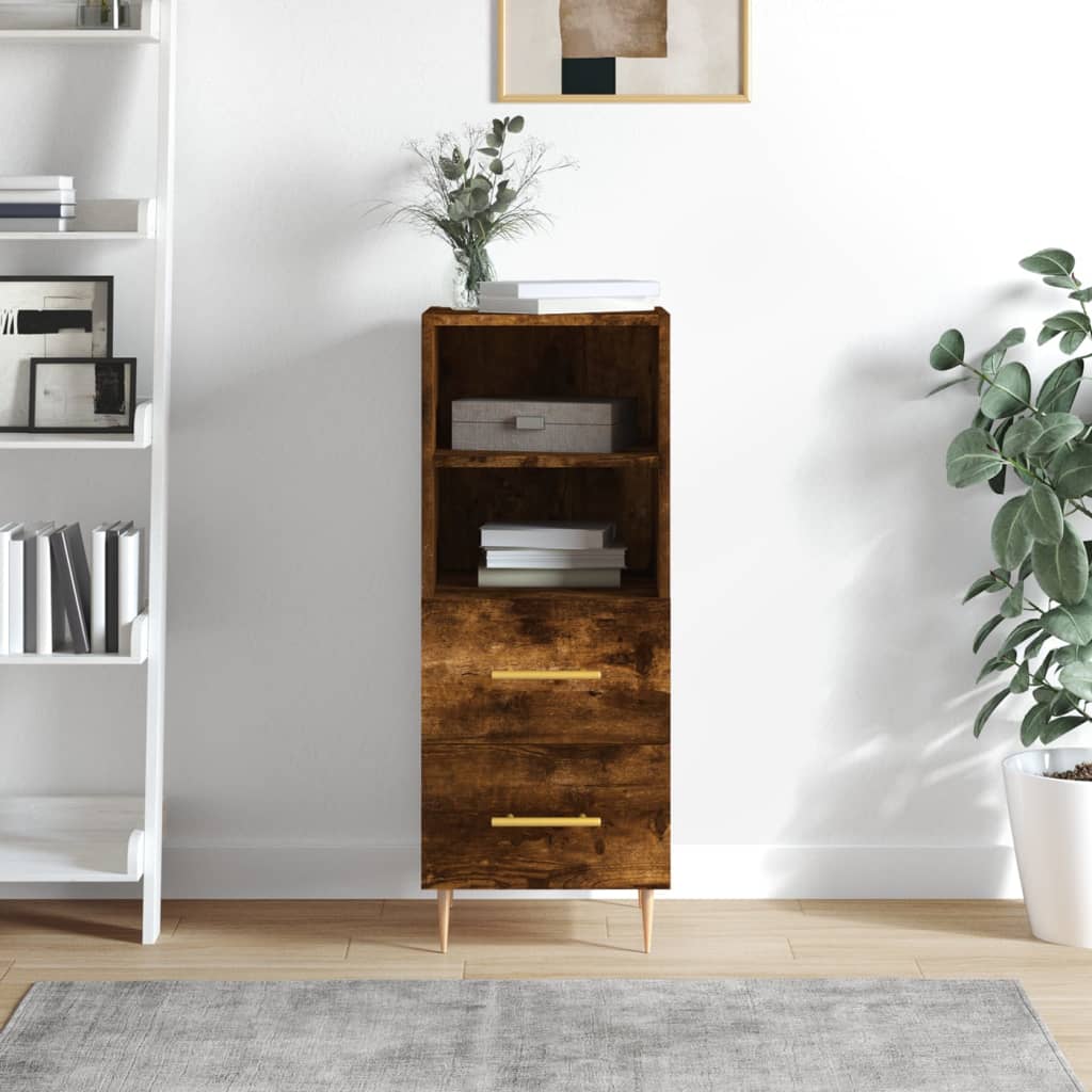 Sideboard Smoked Oak 34.5x34x90 cm Engineered wood