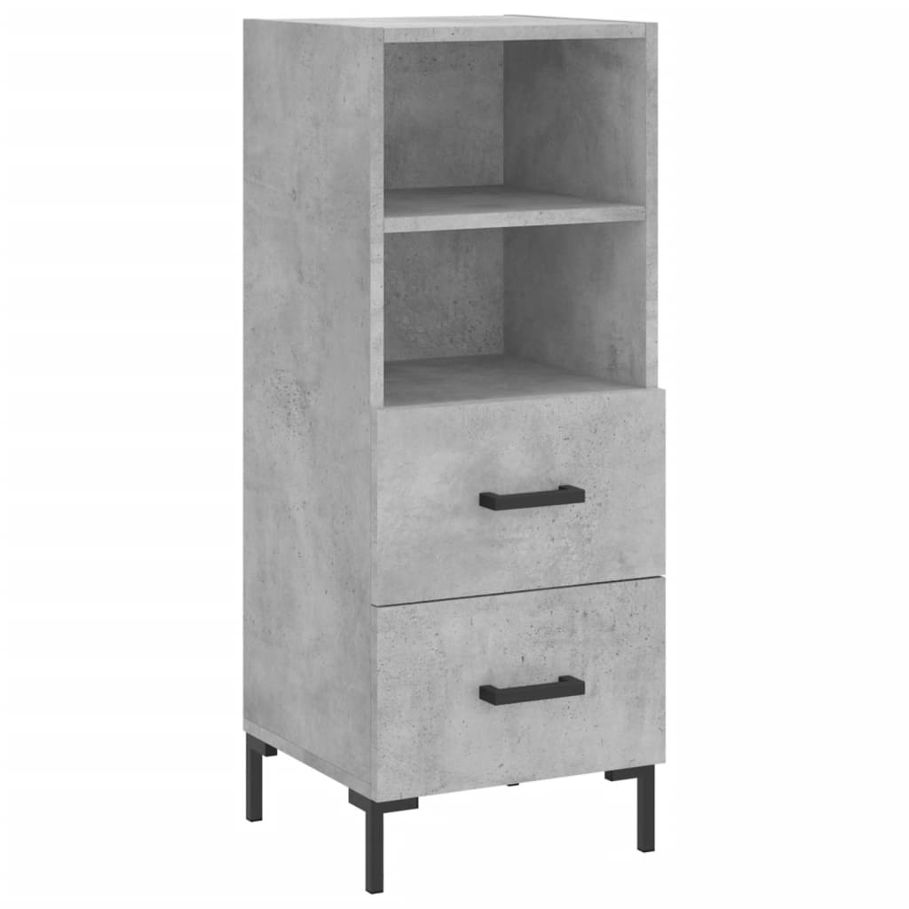 Buffet Gris béton 34,5x34x90 cm Bois d'ingénierie