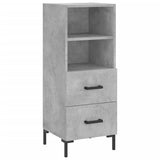 Buffet Gris béton 34,5x34x90 cm Bois d'ingénierie