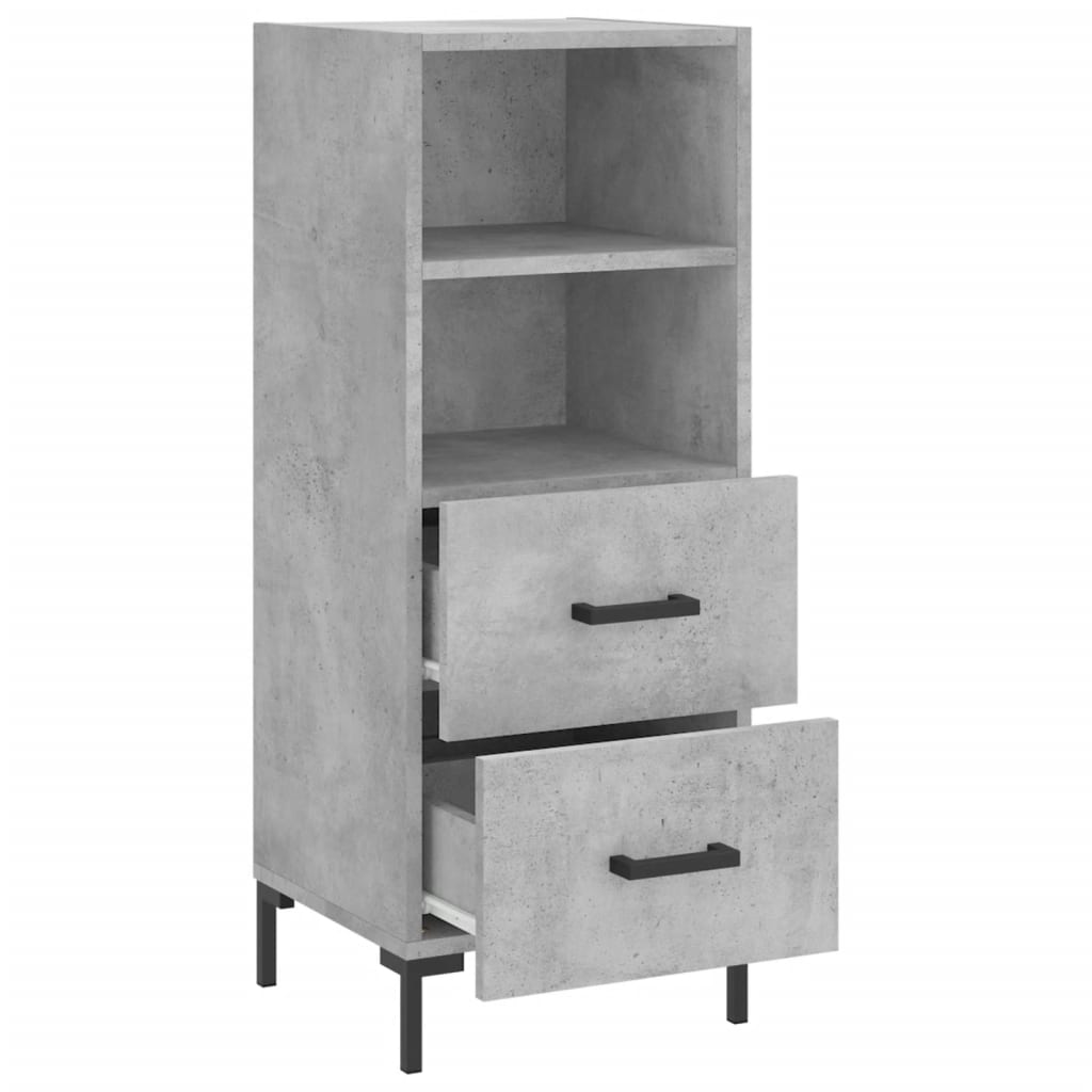 Buffet Gris béton 34,5x34x90 cm Bois d'ingénierie