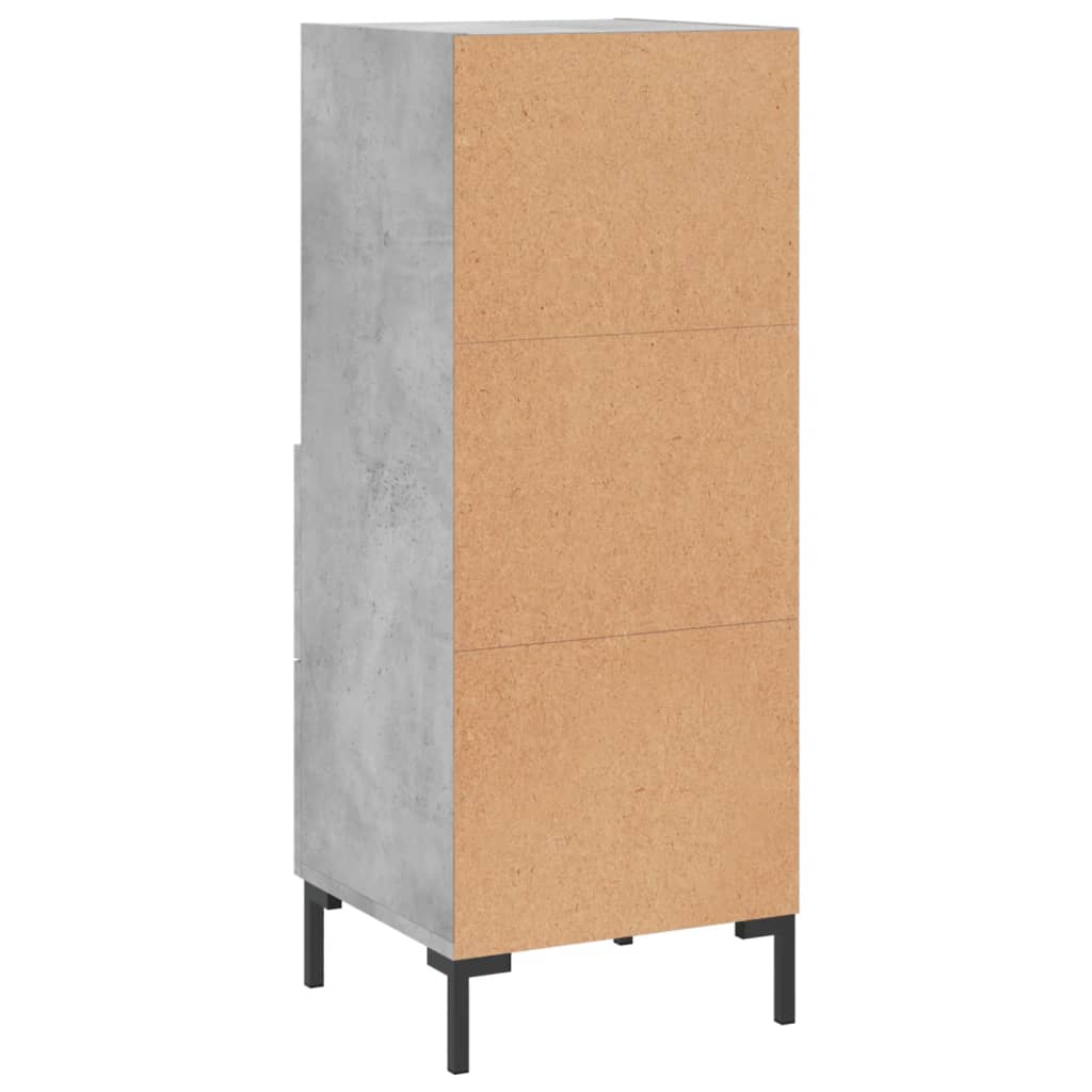 Buffet Gris béton 34,5x34x90 cm Bois d'ingénierie